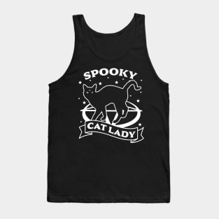 Spooky Cat Lady - Funny Goth Halloween Black Cat Lover Tank Top